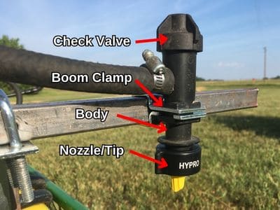 parts of a dry boom nozzle body 